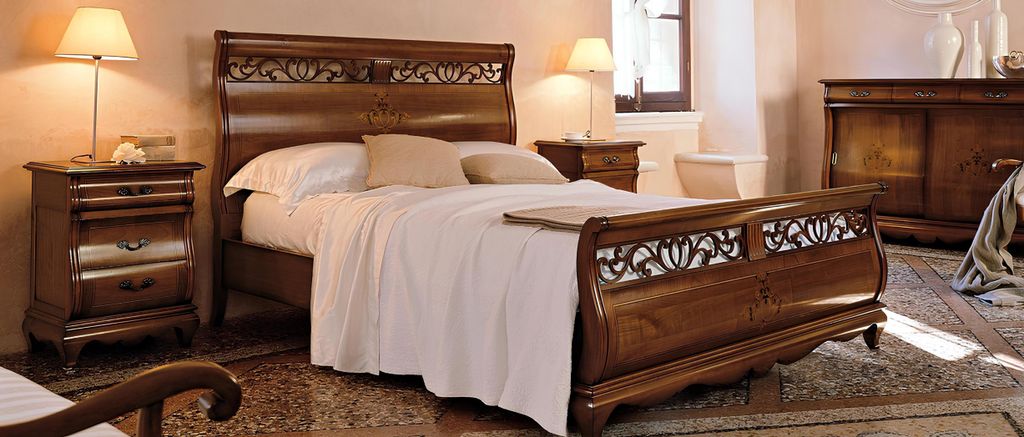 Doppelbett 2 Nachttische Massivholz Schlafzimmermöbel Massivholz Set Neu