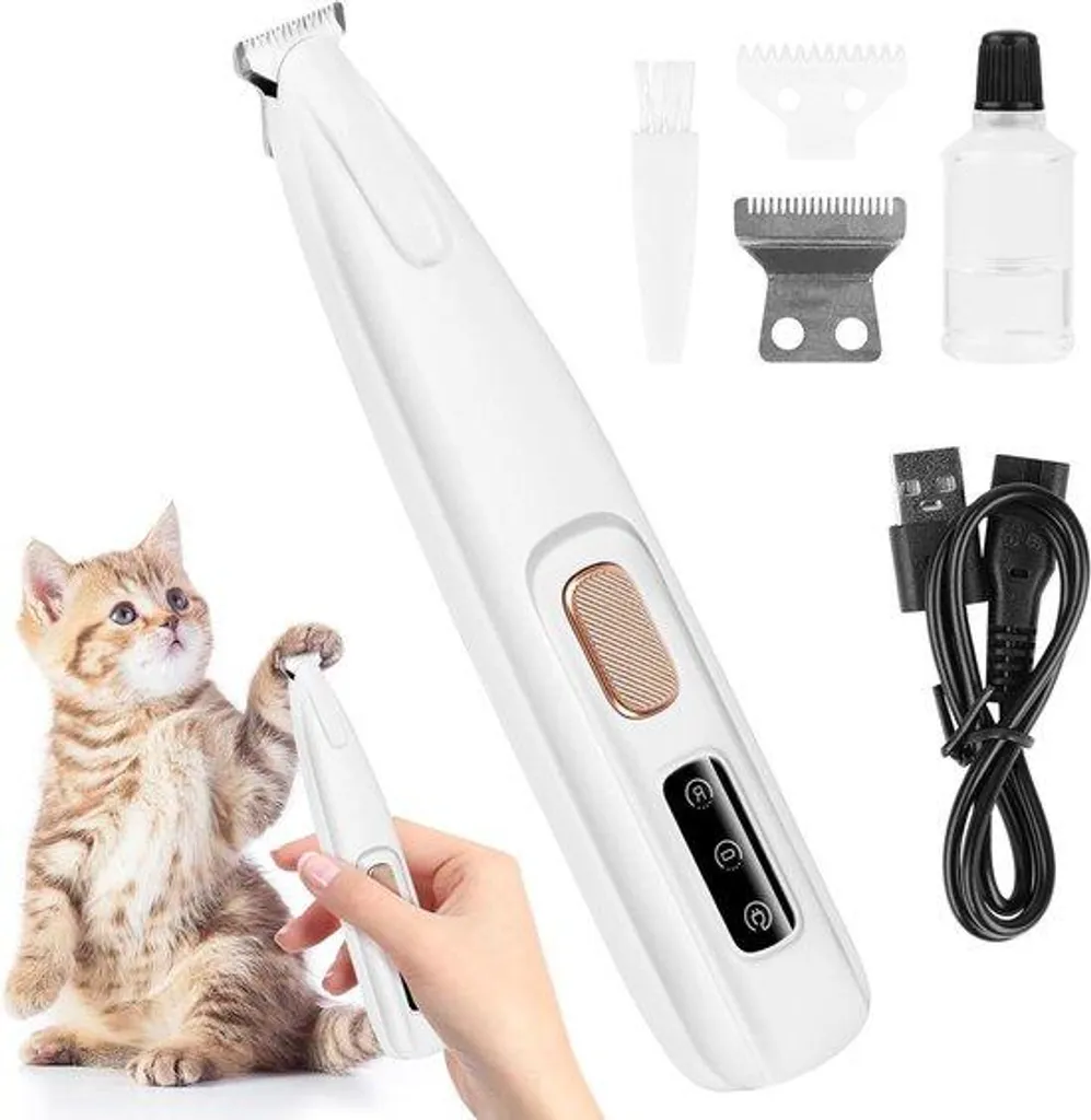 Tondeuse pour Coussinets Chien et Chat avec LED pour Toilettage Précis