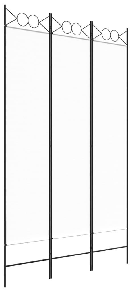 vidaXL Paravento a 3 ante, bianco, 120x200 cm, in tessuto Immagine del prodotto 