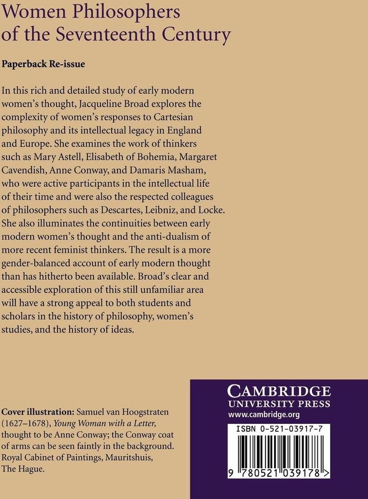 Women Philosophers of the Seventeenth Century.by Broad, Jacqueline New.