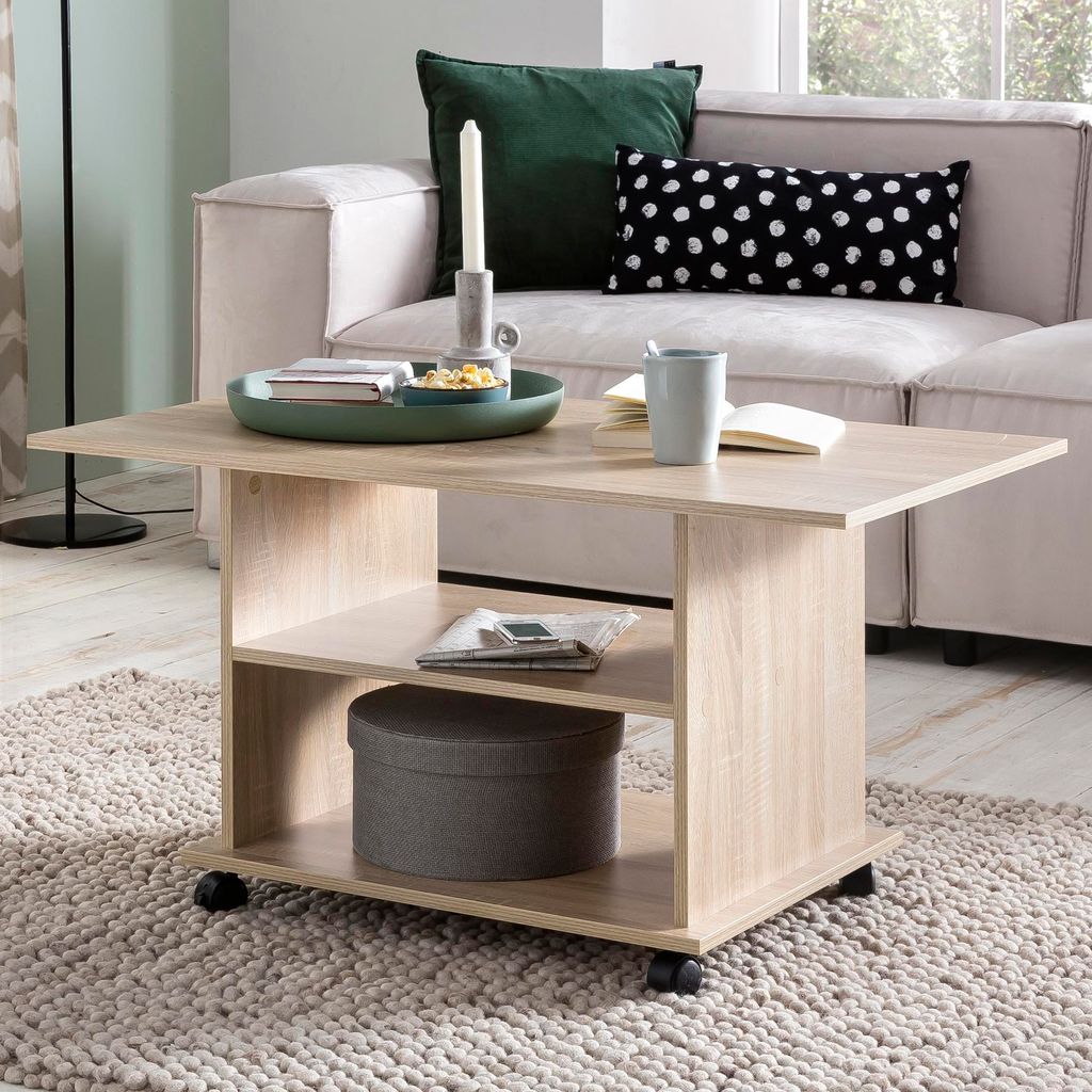 FineBuy Design Couchtisch Sonoma 95 x 51 x 54,5 cm Drehbar Produktbild 