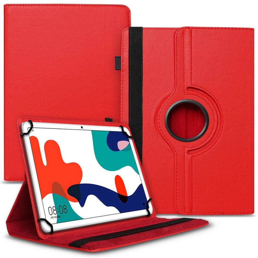 Tablet Tasche für Tab S90 10.1 Zoll Hülle Schutzhülle Case 360° Drehbar CoverFarbe Uni 360 Taschen:Rot