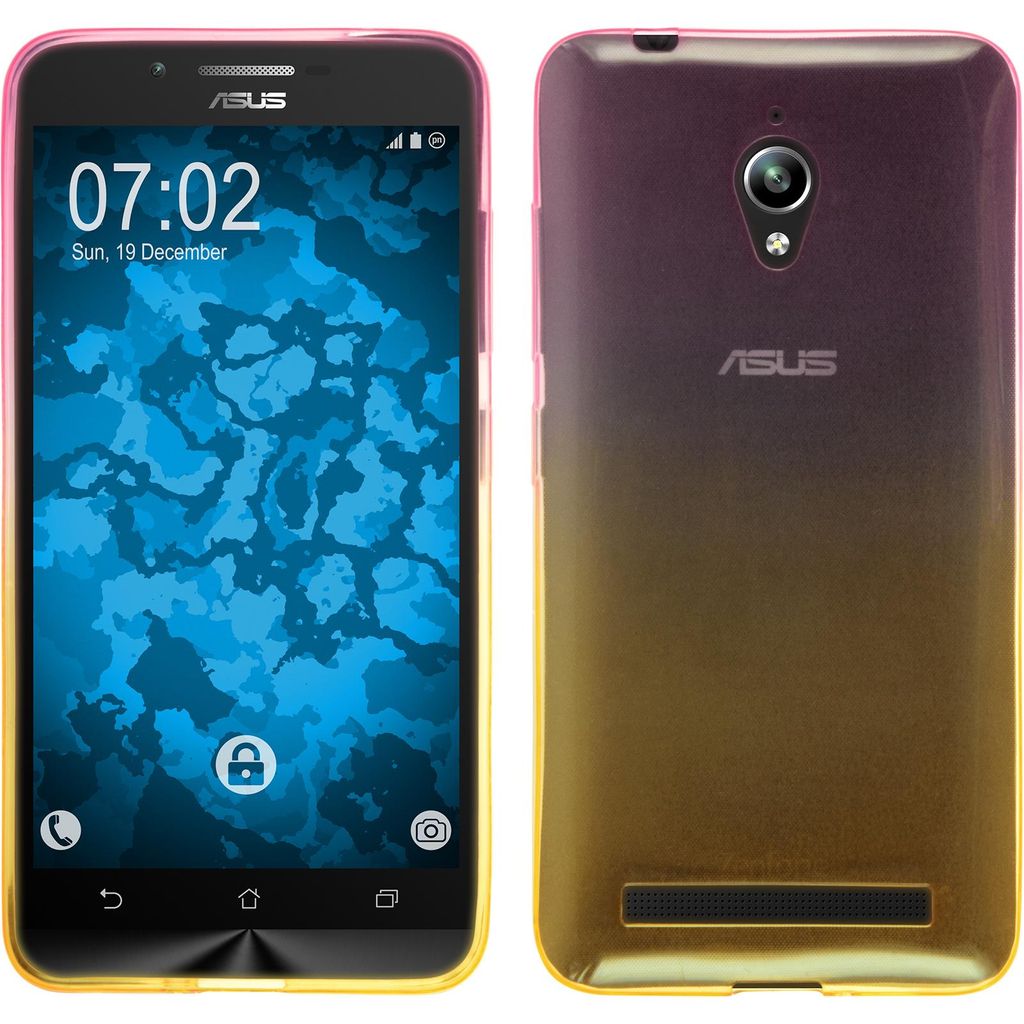 PhoneNatic Case kompatibel mit Asus Zenfone Go (ZC500TG) - Design:01 Silikon Hülle Ombrè + 2 Schutzfolien