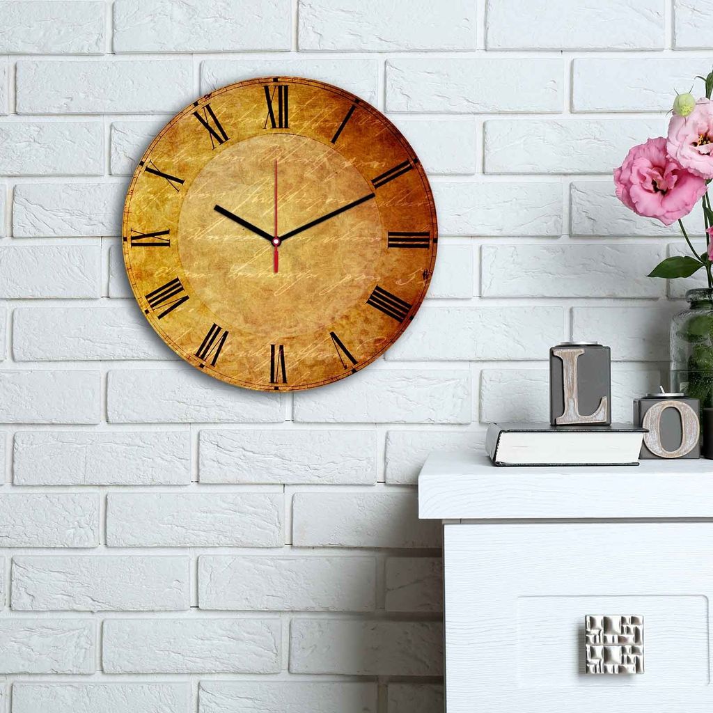 Opviq, 3030MS- HMA6190, Bunt, Wanduhren, 30 cm, 100% MDF (Dicke: 5 mm)