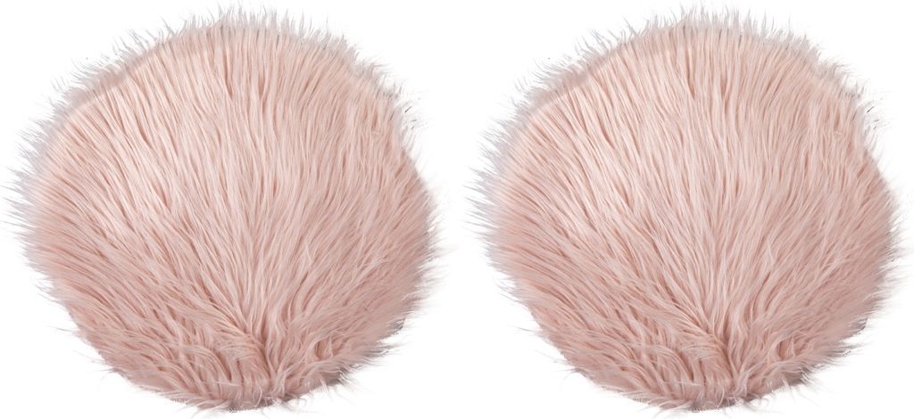 Deko-Felle - Ø 32 cm - Rosa - 2er Set