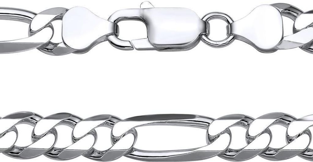 JEWLIX Silberkette Figarokette 925er Silber 8mm + gratis Produktbild 