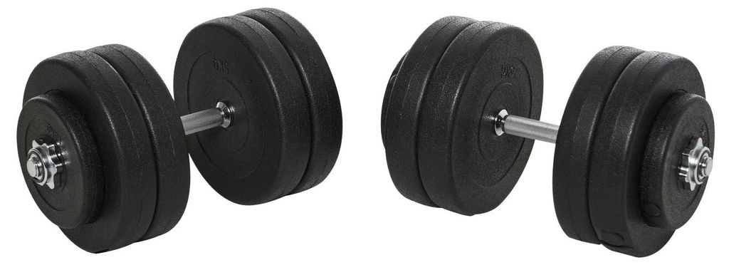 Hantelset 2er Kurzhanteln, 50 kg Kurzhantel Set mit 2 Kurzhantelstangen, 12 Gewichten & 4 Sternverschlüsse, Stahl, Schwarz