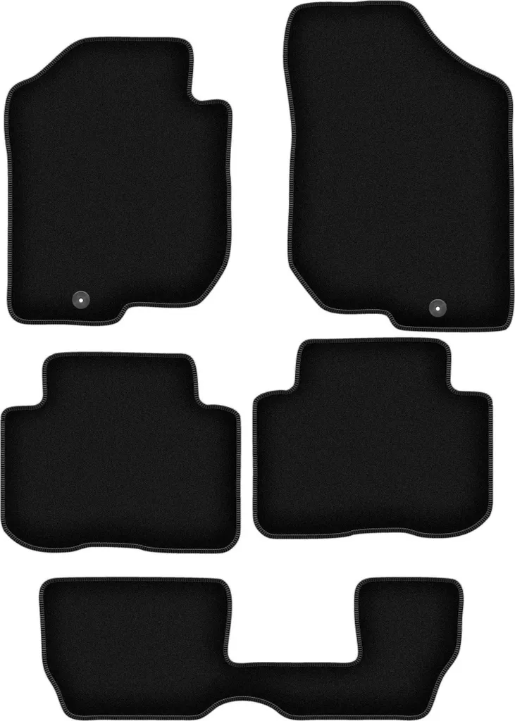 Tappetini Velluto Kia Carens III (2006-2010) 7 Posti - Set 5 Pezzi Nero