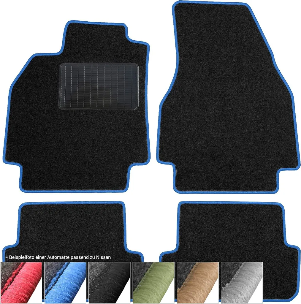 moto-MOLTICO Tappetini Auto per Nissan 350Z 2003-2008 Nero Blu 2pz