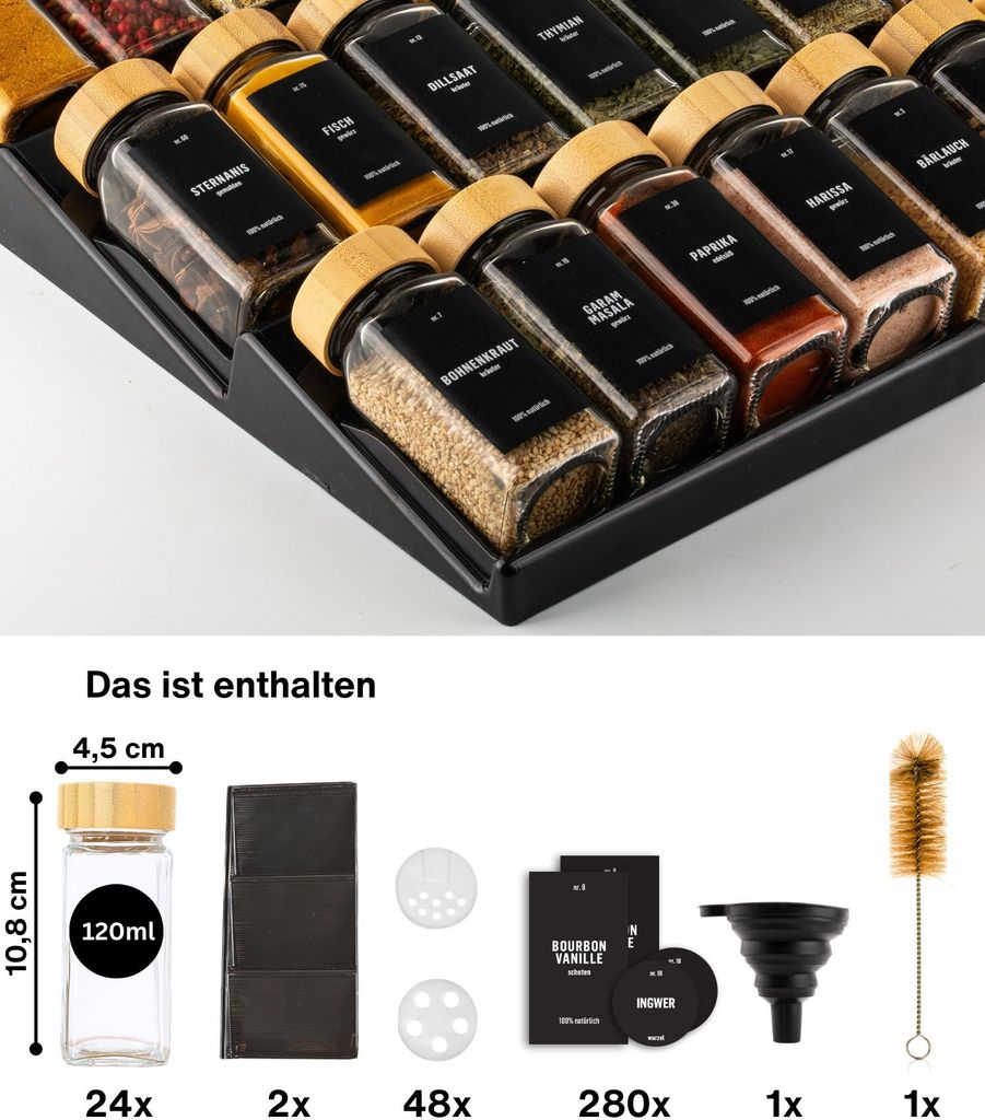 2er Set Verstellbares Gewürzregal für Schublade mit 24 Produktbild 2