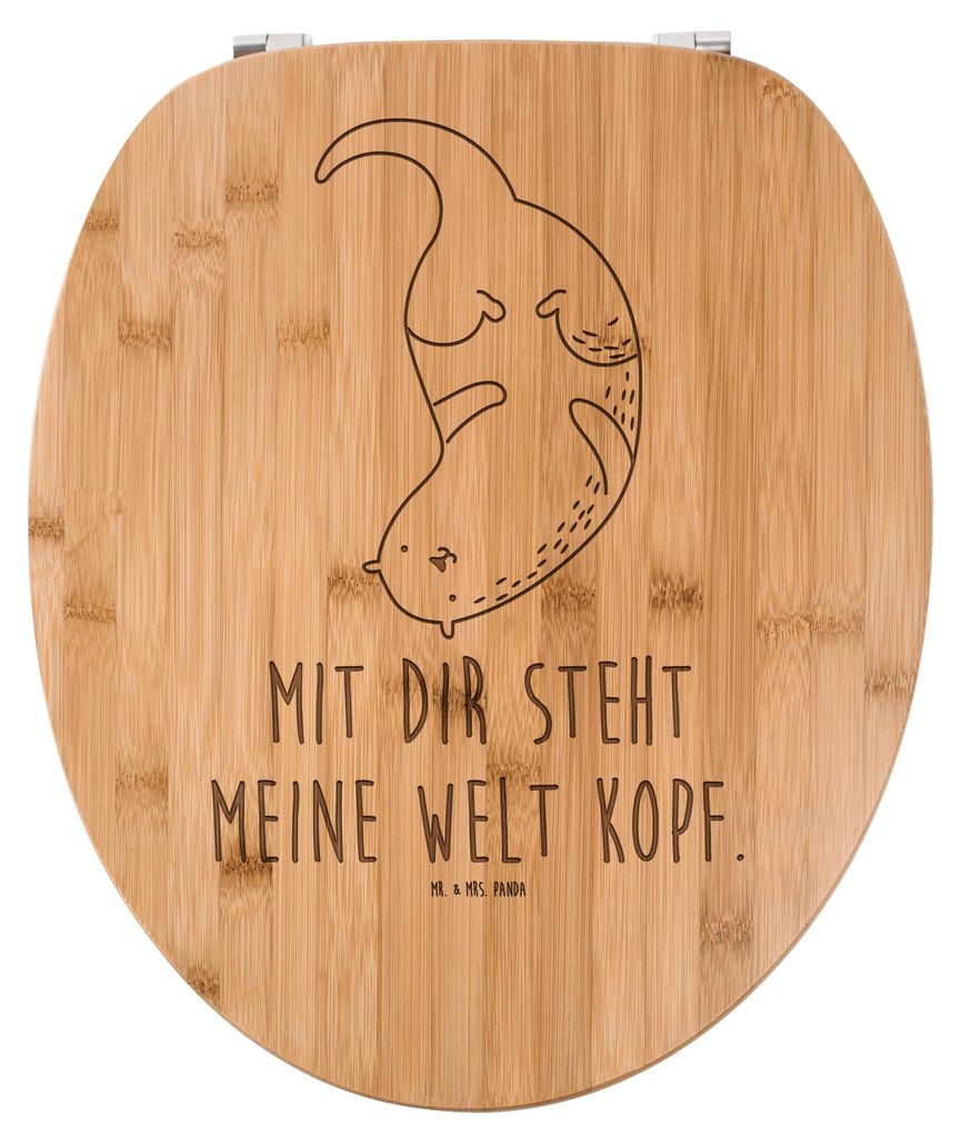 Mr. & Mrs. Panda Toilettendeckel Otter Kopfüber - Transparent - Geschenk, WC-Brille, Seeotter, Verknallt, Klodeckel, Klobrille, WC Brille, Niedlic...