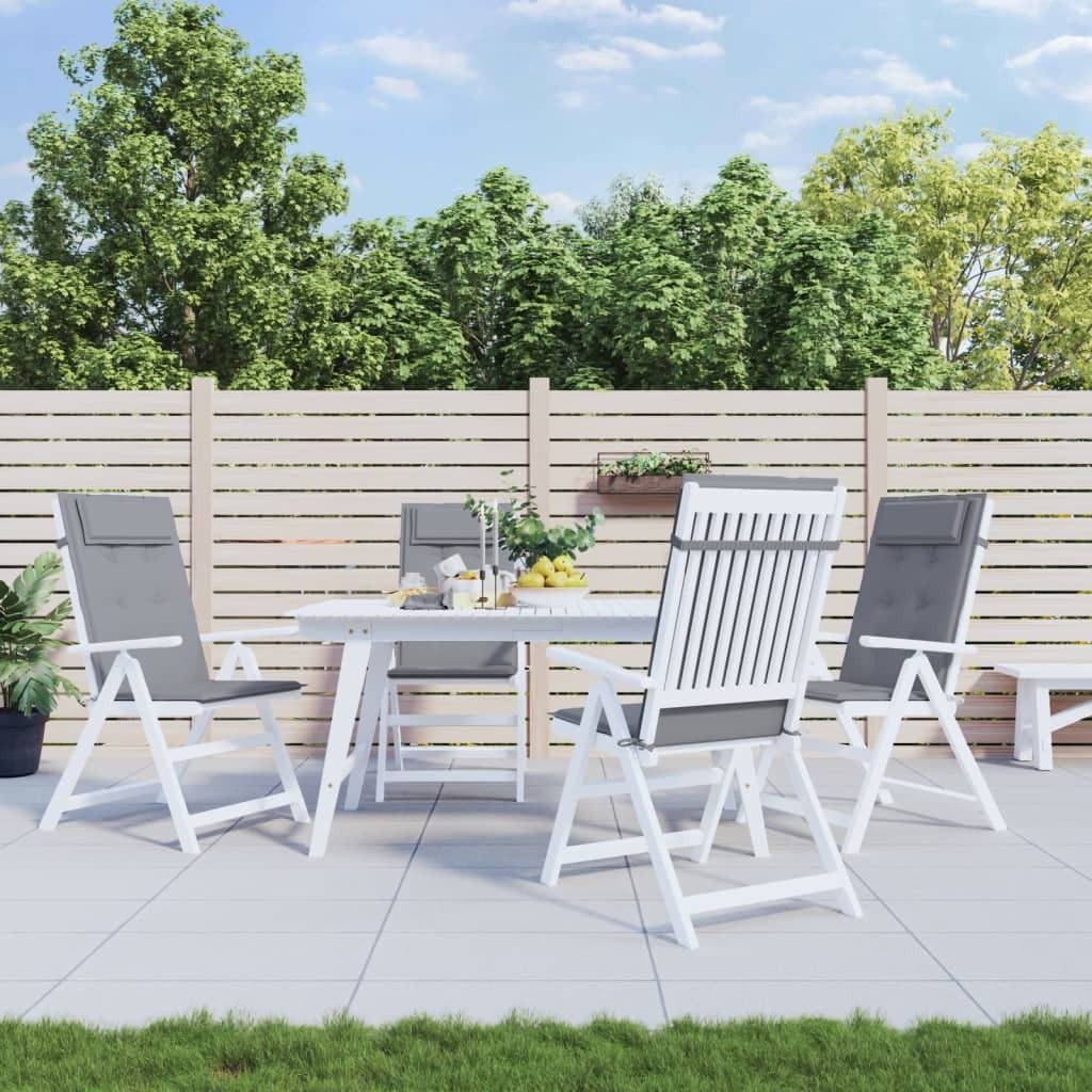 The Living Store Hochlehner-Auflagen 4 Stk. Grau Oxford-Gewebe