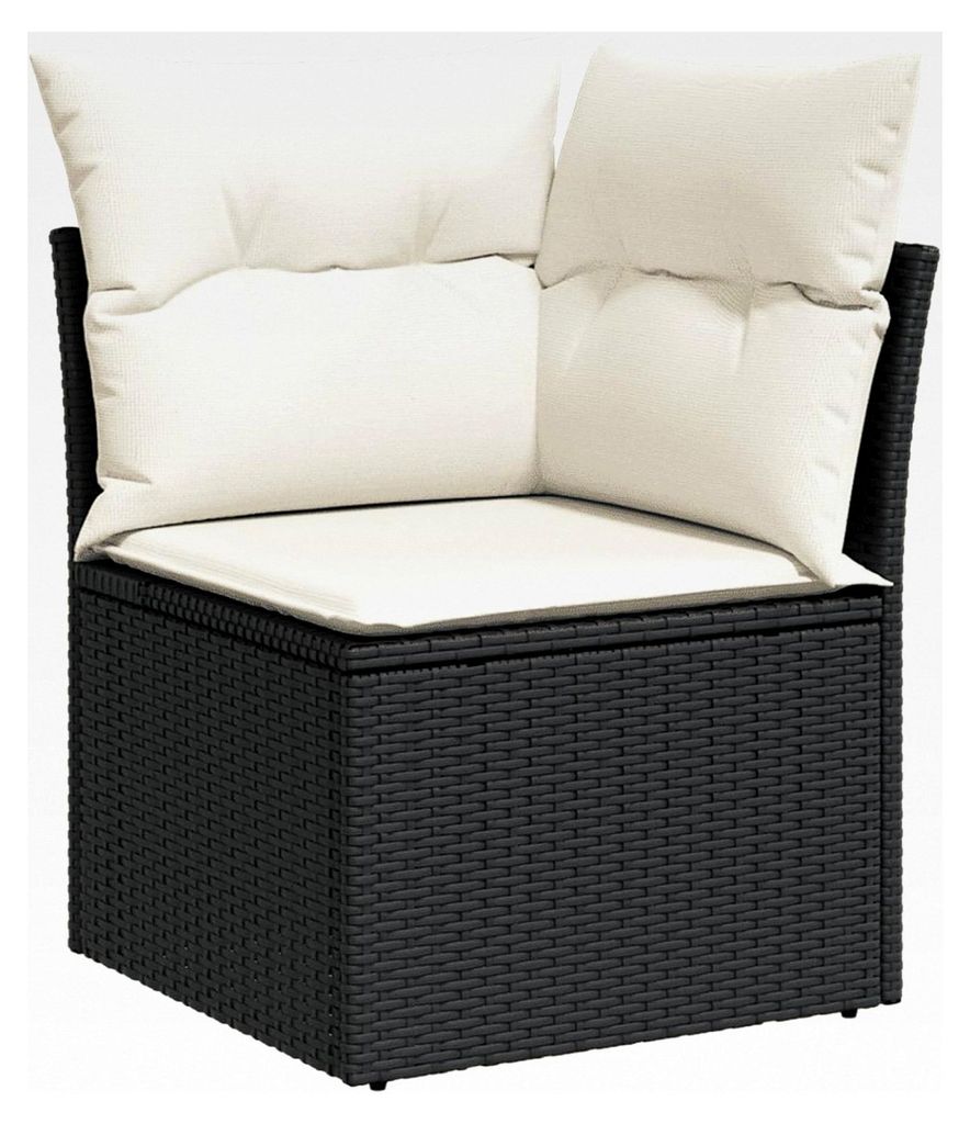 Garten-Sofagarnitur Ecksofa Schwarz PE-Rattan 62x62x69cm
