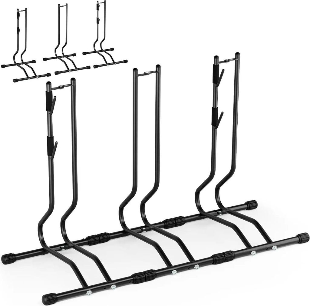 Fahrradständer - Bodenständer/Parkständer - Für 50–74 cm Räder MTB & Rennrad - Innen/Außen Garage-Aufbewahrung - Hochkohlenstoffstahl - 3er...
