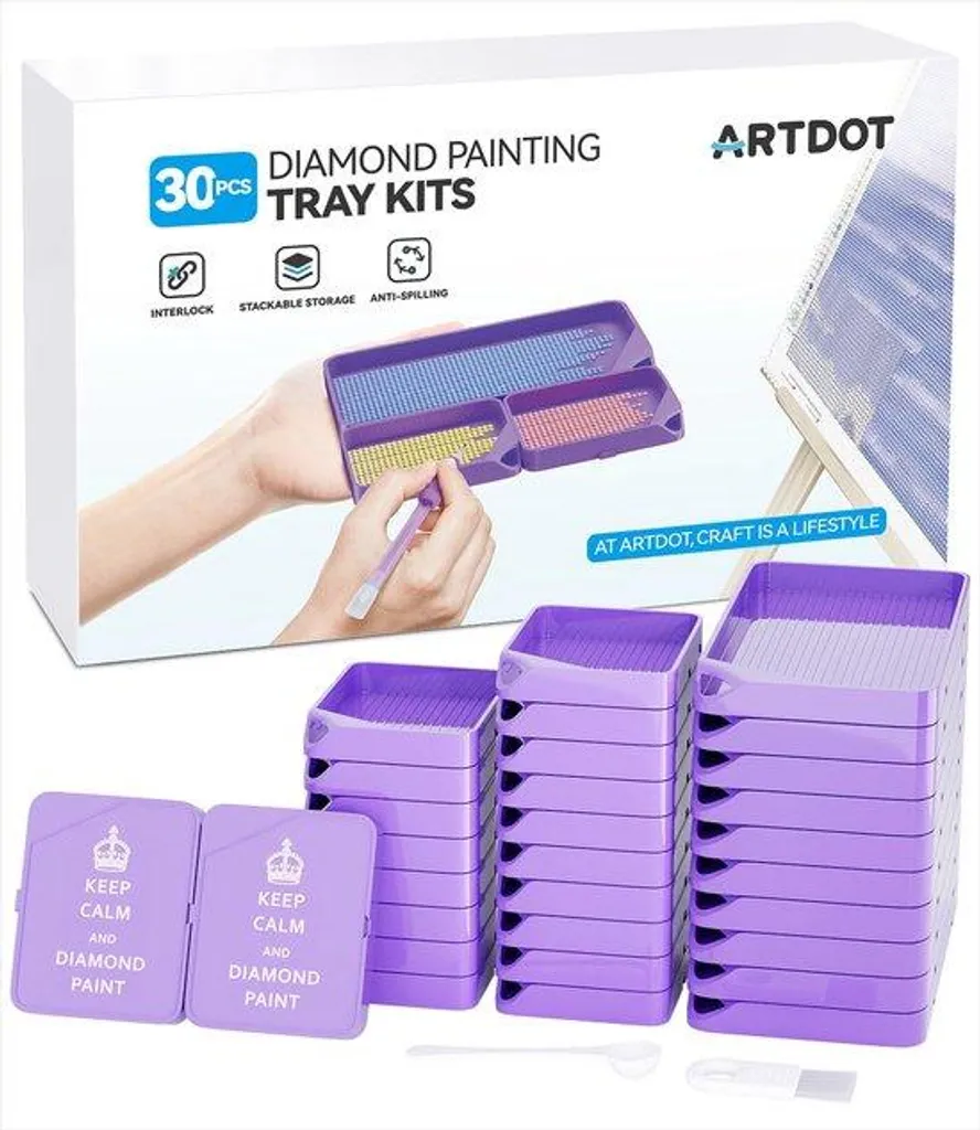 Kit complet Diamond Painting : 30 cartes créatives avec rangement