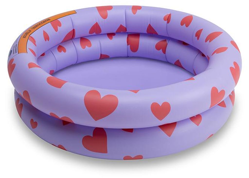 Swim Essentials Swimming Baby Pool 60 cm Purple with Hearts 60 x 15 cm | Swimmingpool Planschbecken