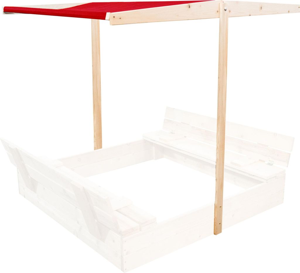 Aga Toit pour bac à sable pour enfants 120x120 cm Rouge Image du produit 