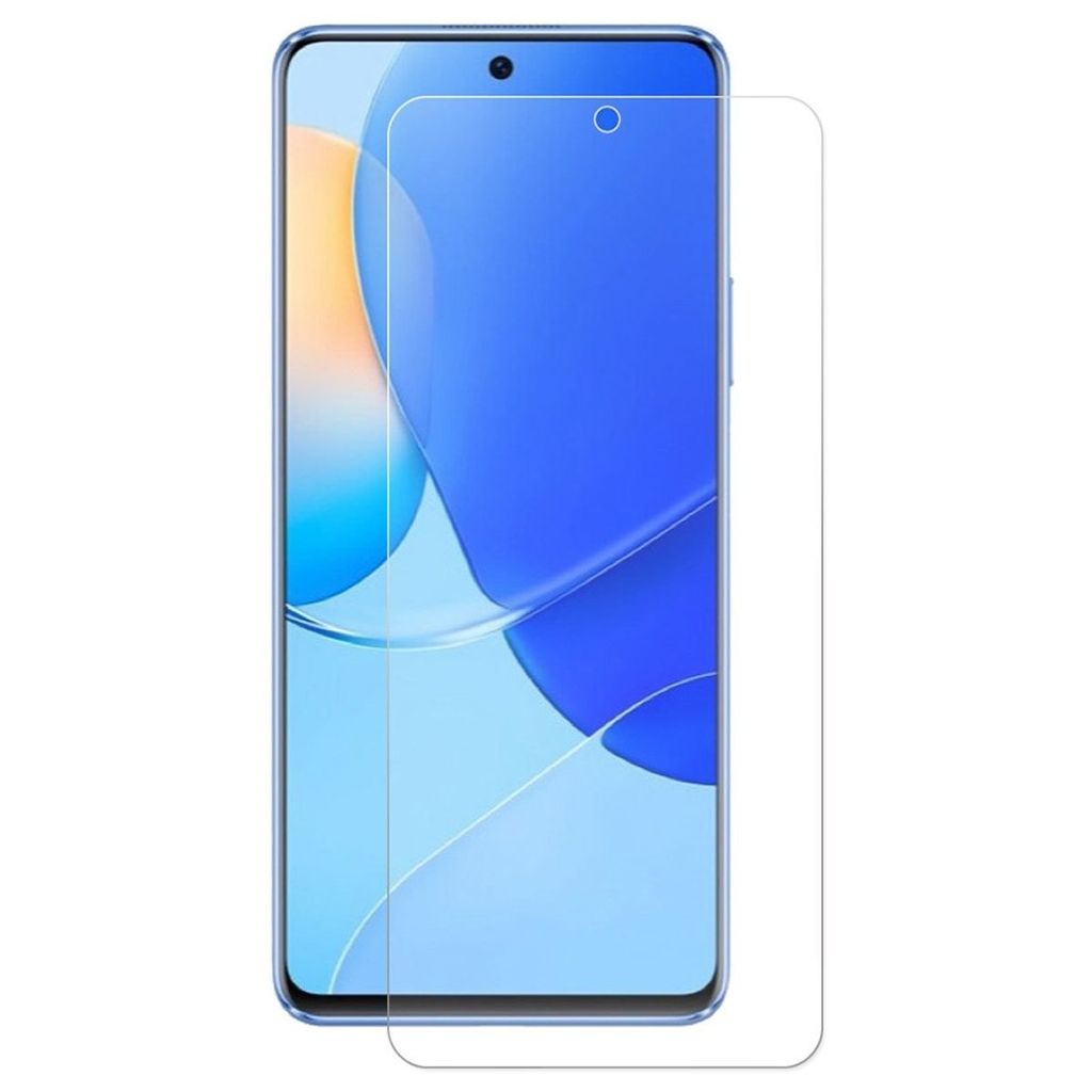 A screen protector is shown on top of a smartphone.