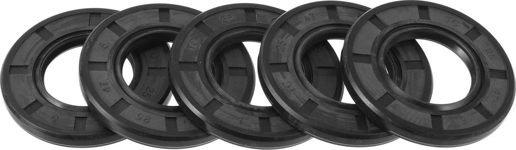 Universelle Öldichtung TC Doppellippe W Stahlfeder Dichtungsring Rotierende Wellendichtung 25x47x5mm Hochdruck NBR Gummi Schwarz 5 Stück