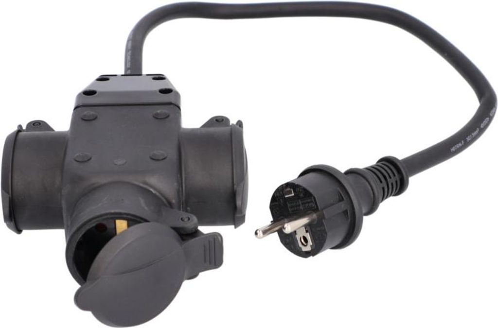 Unitec Verlängerungskabel mit 3 Schutzkontaktsteckdosen 50 cm schwarz