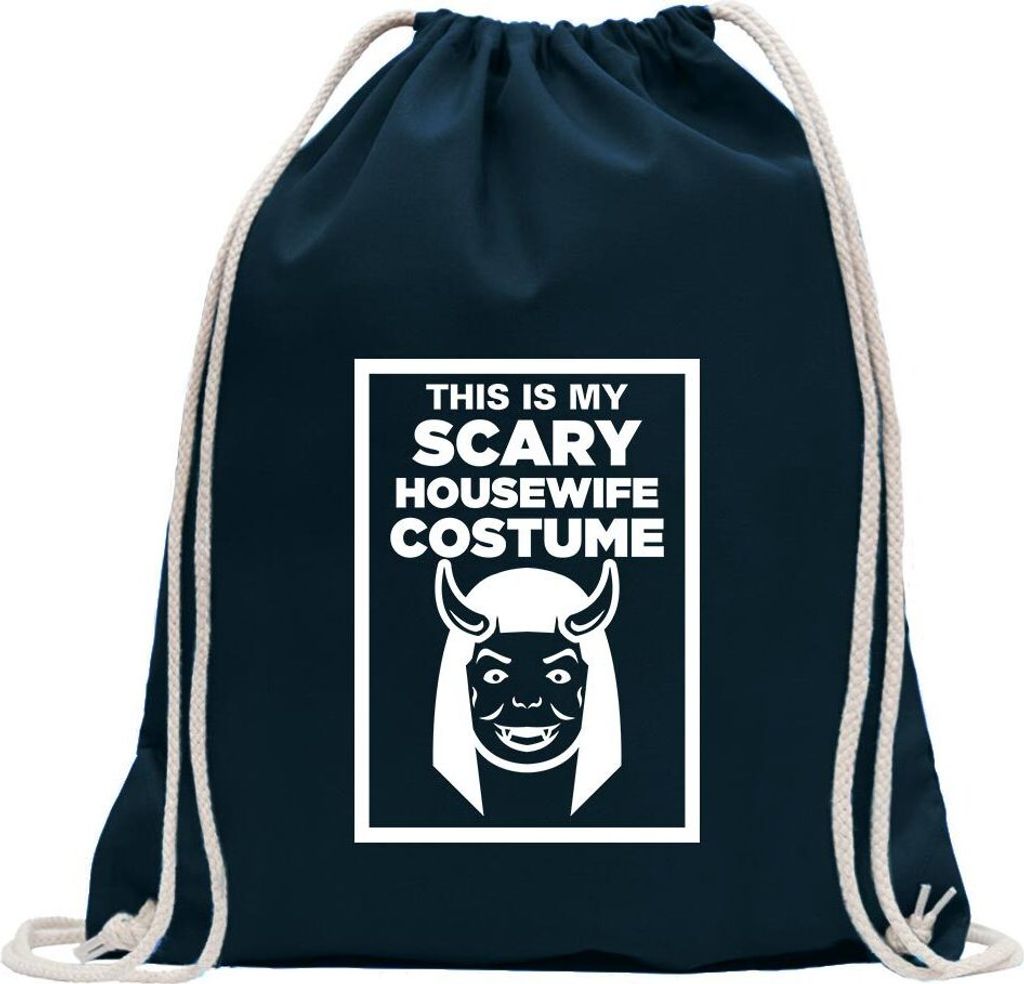 Kiwistar - Turnbeutel - dunkelblau - My Scary Housewife Costume - Fun Rucksack Sport Beutel Gymsack Baumwolle mit Ziehgurt