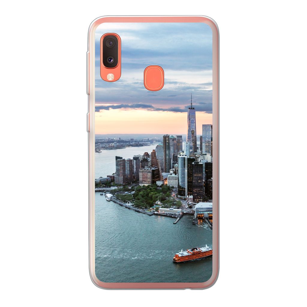MuchoWow Handyhülle Schutzhülle Hülle für Samsung Galaxy A20e Luftaufnahme von New York Silikon Softcase Handy Hülle - Abdeckung