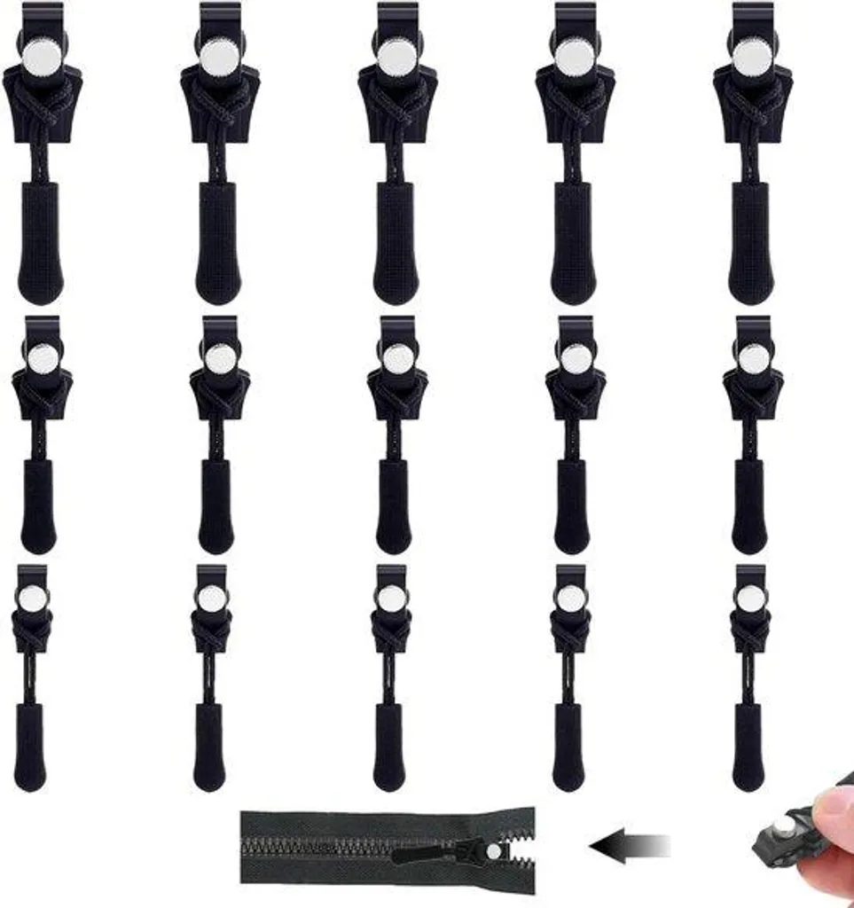 Kit de réparation de fermeture Éclair 12 pièces 3 tailles pour pantalon