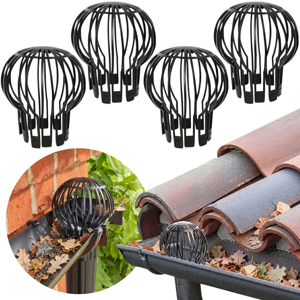 4er-Set Dachrinnenfilter, Laubsieb, Reinigungsbürste, Produktbild 