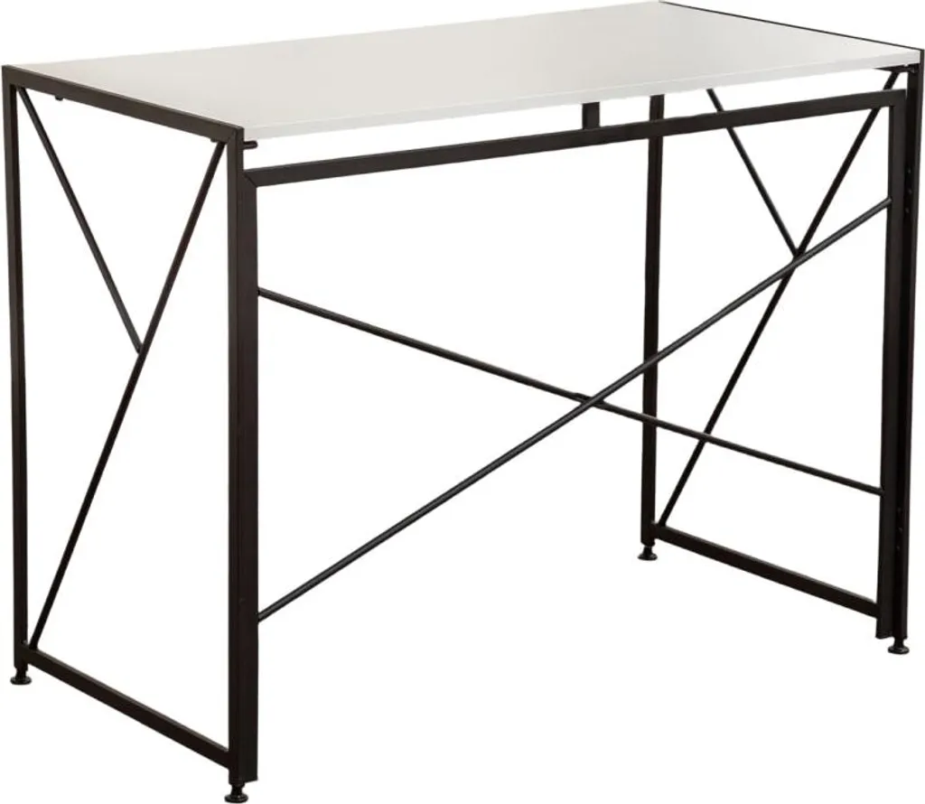 Table d'ordinateur pliable blanche 99cm - Meuble de bureau compact - 10