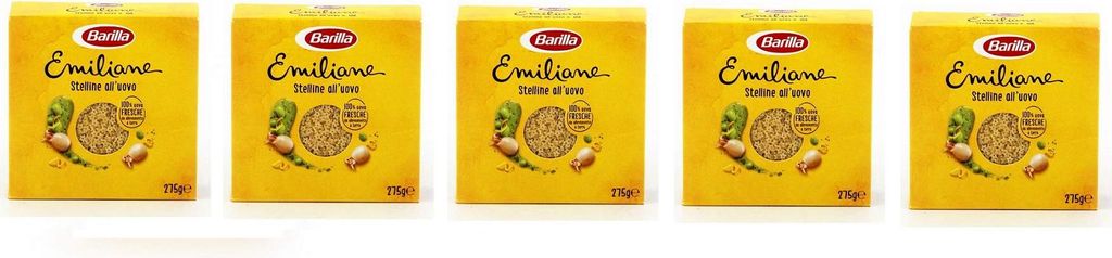 5x Barilla Emiliane Stelline all'uovo n. 108 Nudeln mit ei 275g