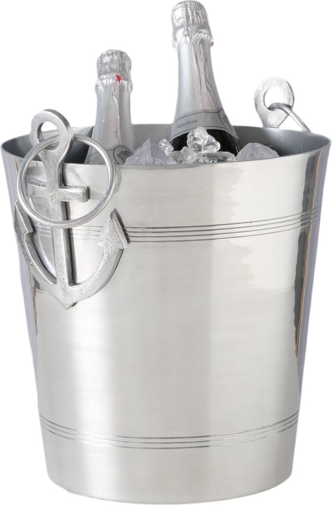 Wein Champagner Sektkühler Aluminium maritim Ankergriffe