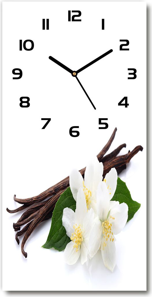 Wanduhr aus Glas – 30x60 cm - Glasbild - Glasuhr - Gehärtetes Glas -Jasmin und Vanille