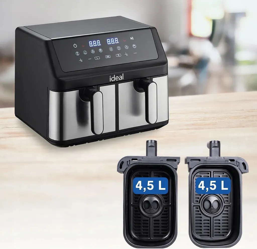 Friteuse airfryer 9L Eldom IDEAL pour cuire deux plats simultanément - 2