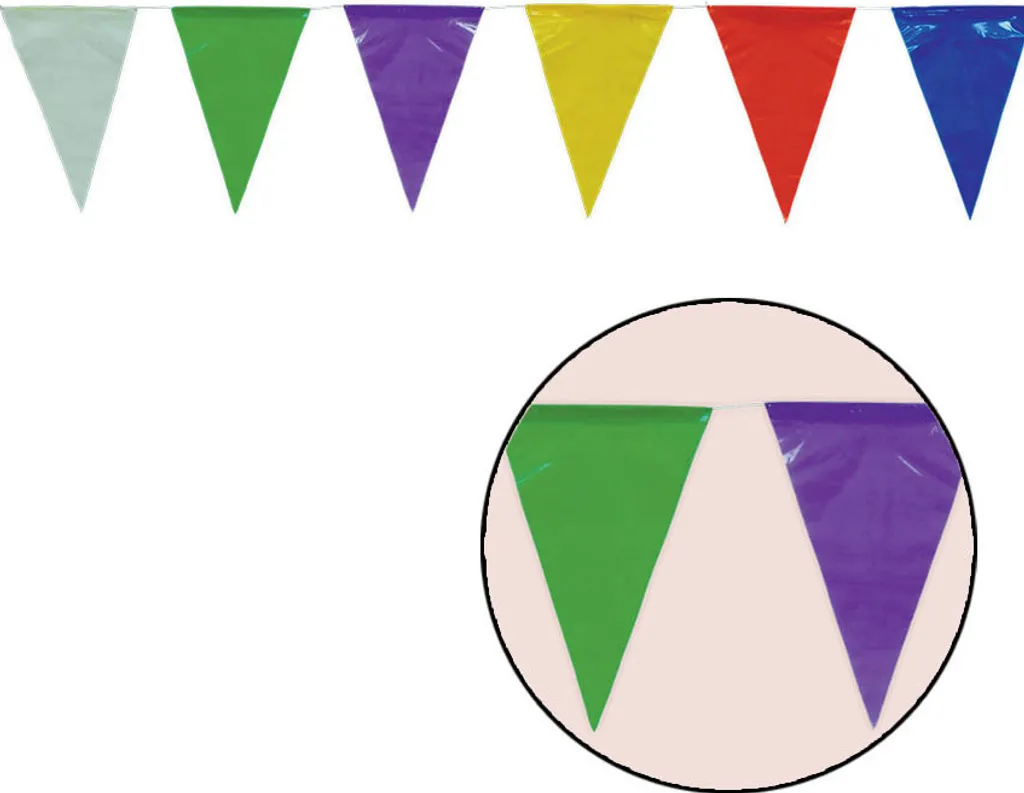 Guirlande fanions multicolores 50m - Haute résistance pour mariage