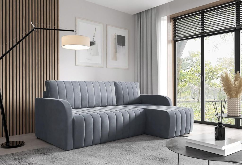Ecksofa mit Schlaffunktion und Bettkasten Sofa L-form Wohnlandschaft Couch L-form Schlafsofa Sofagarnitur Sofa Eckcouch Universelle Seite