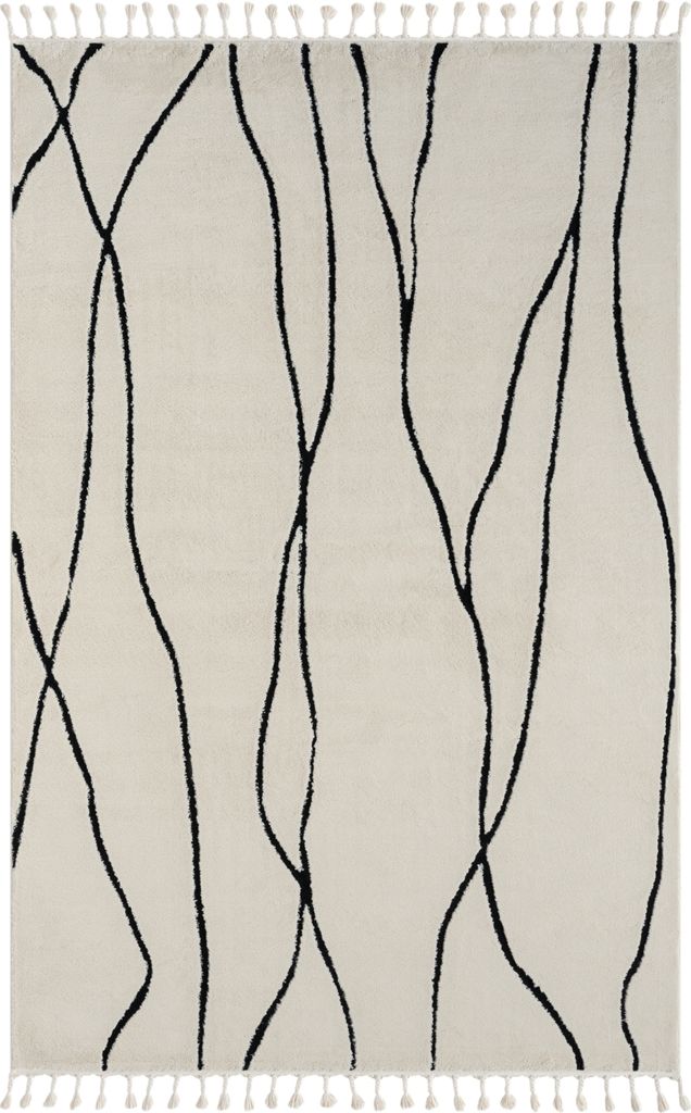 MY-RUG Teppich, Linnea, 290x200, Weiß, Hochflorteppich, modern, marokkanisches Design, flauschig weich, Skandi-Muster, rechteckig