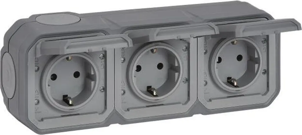 Prise de Jardin Triple Legrand Plexo 069743L pour Terrasse et Garage IP44