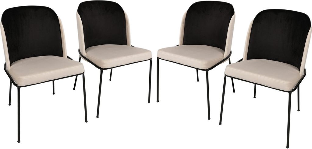 Skye Decor, Dore 145 V4, Stuhlset (4 Stück), Schwarz, 100 % METALL, 54 x 55 x 86 cm