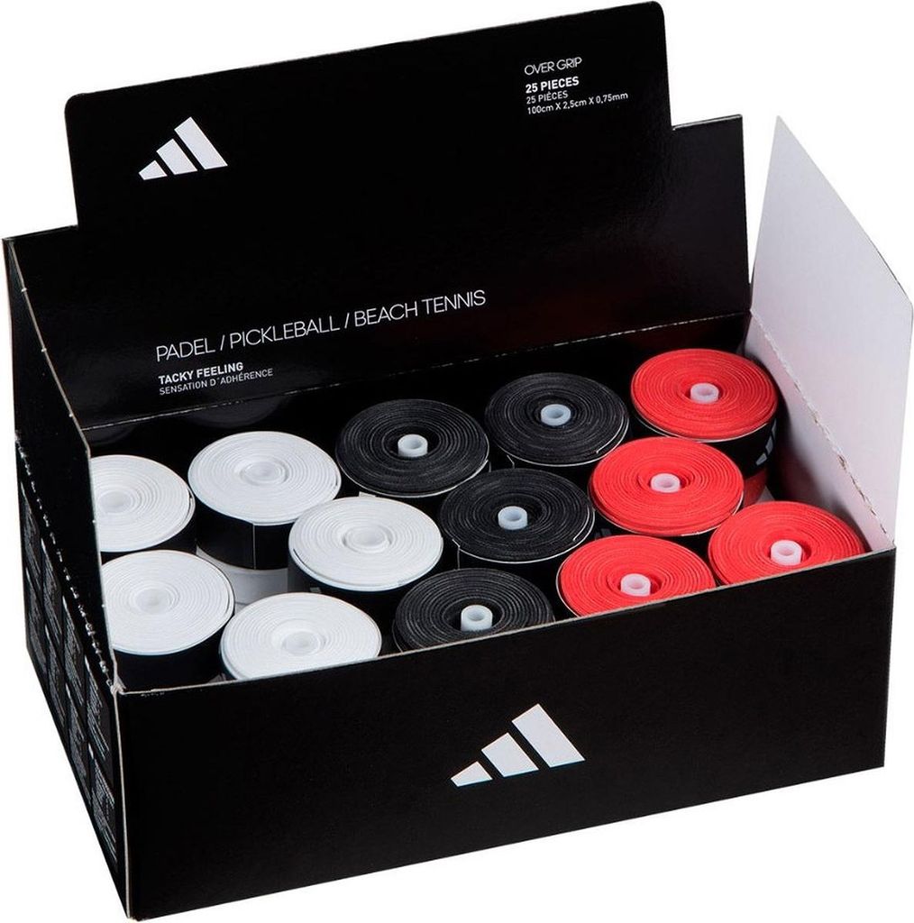 Adidas Box (25X) Padel Overgrip - Weiß / Schwarz / Rot | Größe: UNI