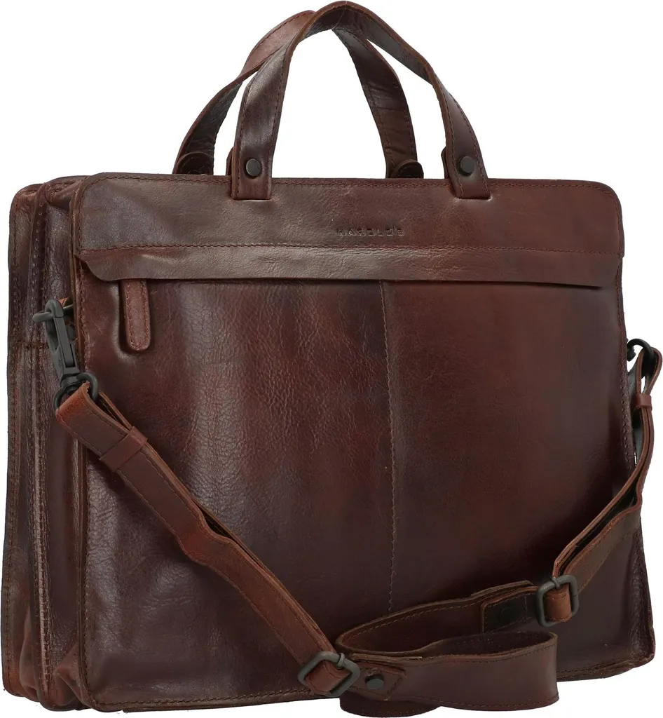 Mallette Cuir Double Compartiment Aberdeen Brown Marron Foncé de Qualité - 5