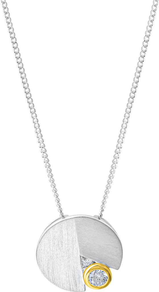 Celesta Silber Halskette 925 Silber 2farbig mit Zirkonia Produktbild 
