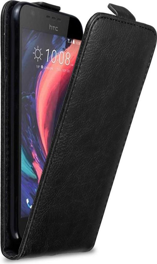 Cadorabo Hülle für HTC Desire 10 LIFESTYLE / Desire 825 Schutz Hülle in Schwarz Flip Etui Handyhülle Case Cover