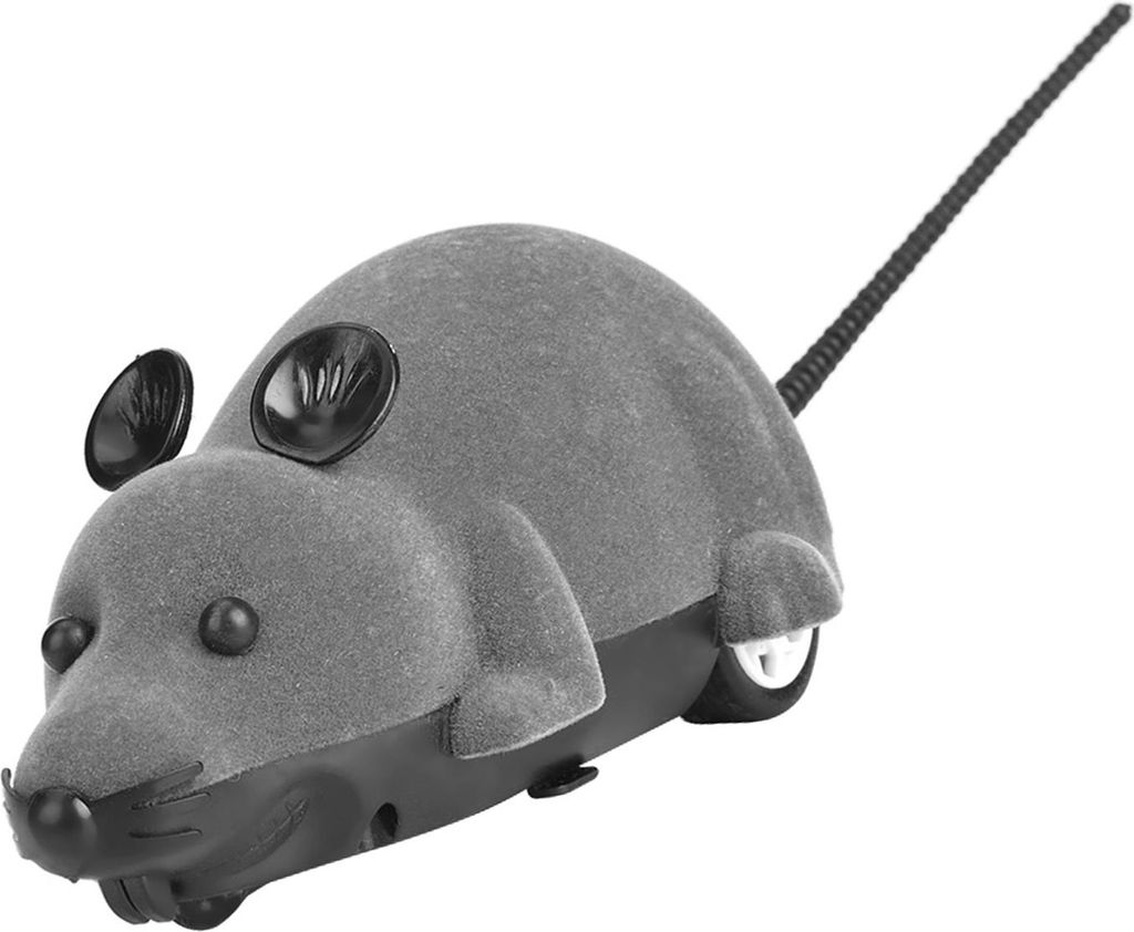 Drahtlose Maus für Katze Hund lustig Ratte Neuheit Geschenk Haustier Spielzeug Fernbedienung grau