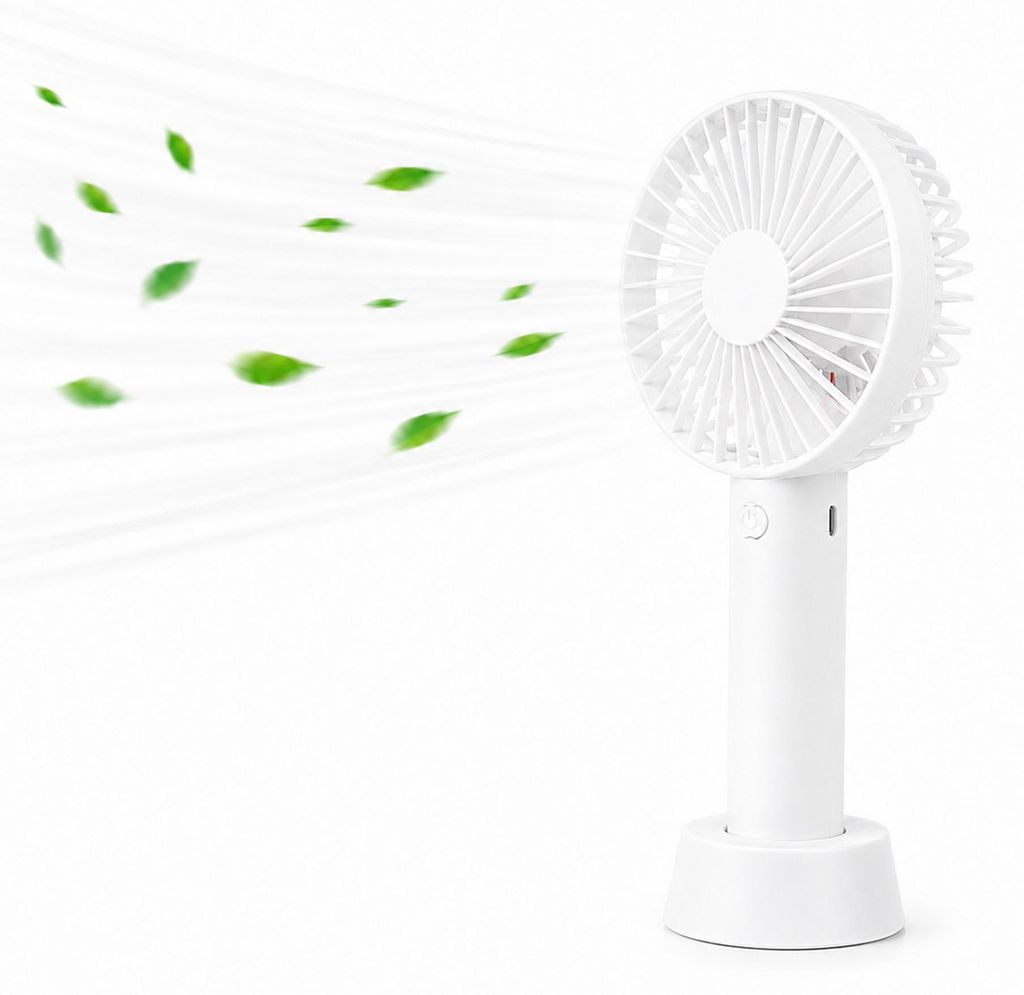 Akku Handventilator Weiß USB – Kompakter Mini Ventilator Produktbild 