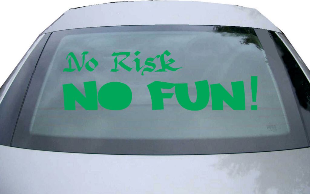 Indigos UG - Aufkleber Heckscheibe & Motorklappe DE7063 - grün - 600x189 mm - No Risk No Fun Racing Rennsport Auto - Auto Scheiben Fenster Heckkla...