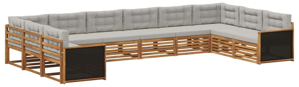 vidaXL Sofagarnituren mit Kissen 10 pcs Massivholz Akazie