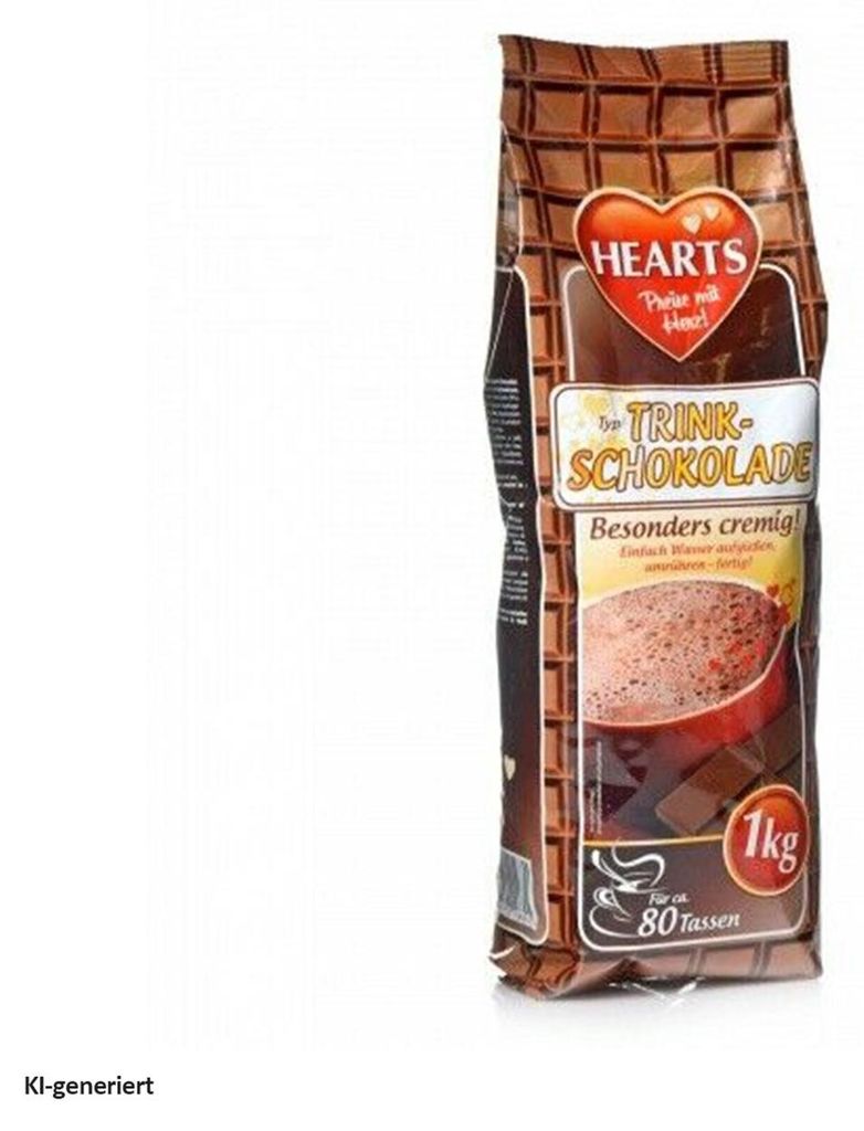 HEARTS Trinkschokolade 1kg Instantgetränk Pulver Produktbild 