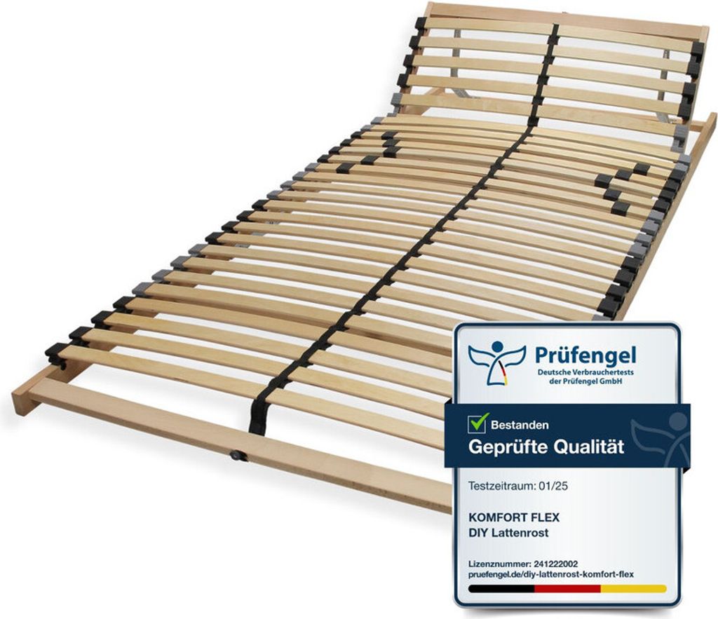 7zónový lamelový rám 140x200 s nastavitelným čelem - Obrázek produktu 1