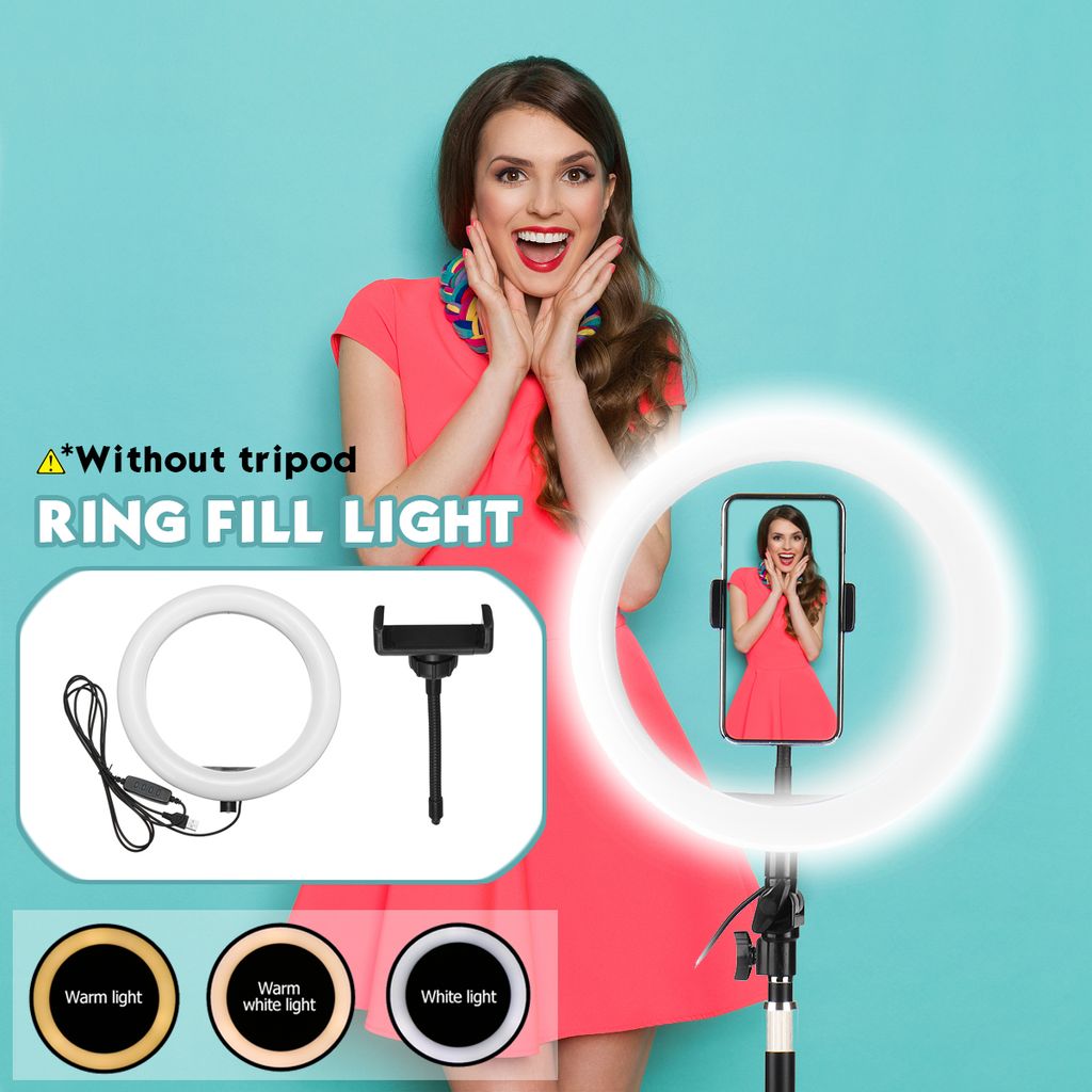10'' 26cm LED Ringlicht Ringleuchte Studiolicht Dimmbar mit Handy Stativ Makeup 