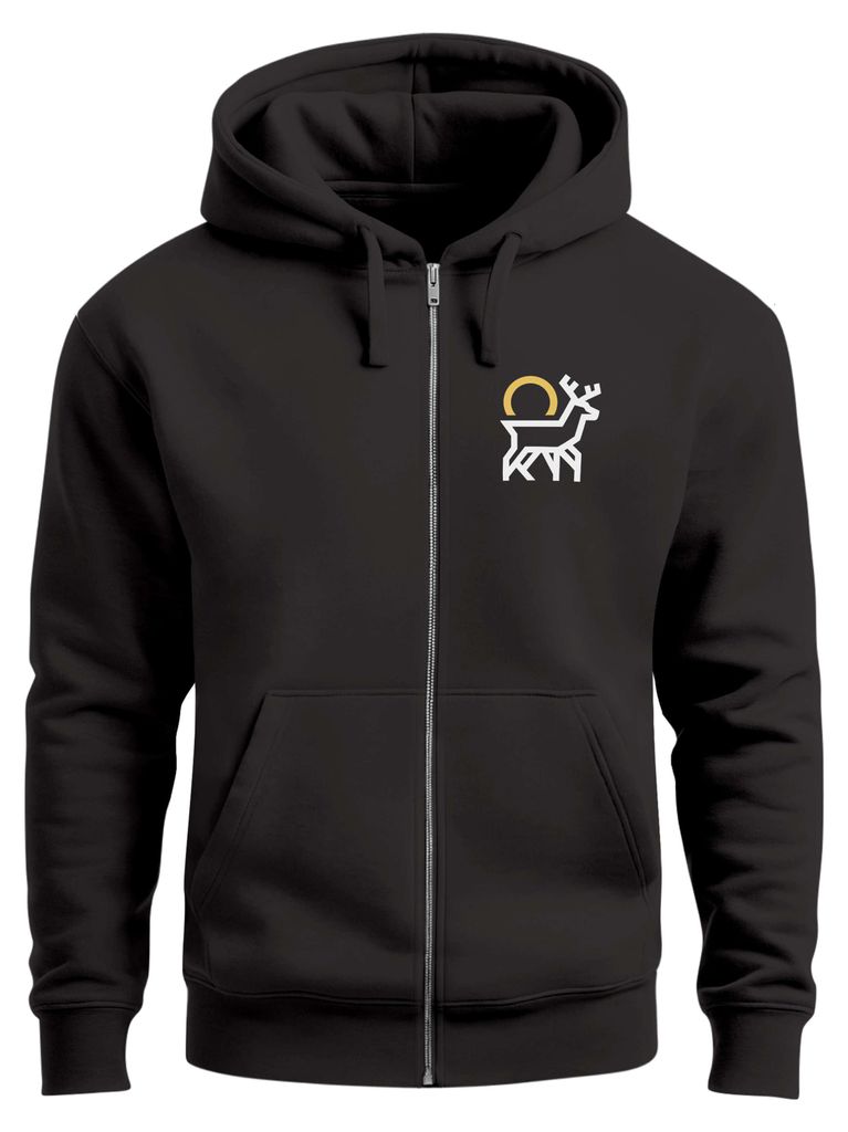 Herren Sweatjacke mit Kapuze Logo Wild Natur Aufdruck Zipjacke Zip-Hoodie Männer Fashion Streetstyle Neverless